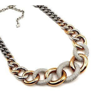 Swarovski Silver and Rose Gold Chain Necklace